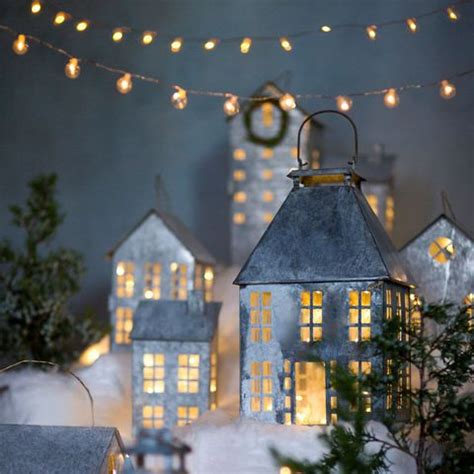 tiny metal house christmas decoration|Where to Buy Galvanized Christmas Village .